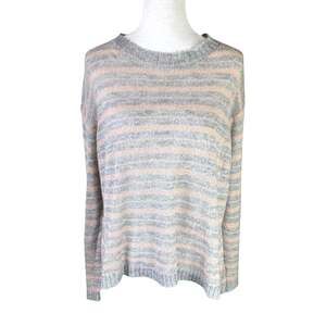 Kerisma S/M Gray Stripe Open Knit Lightweight Mohair Blend Oversized Sweater
